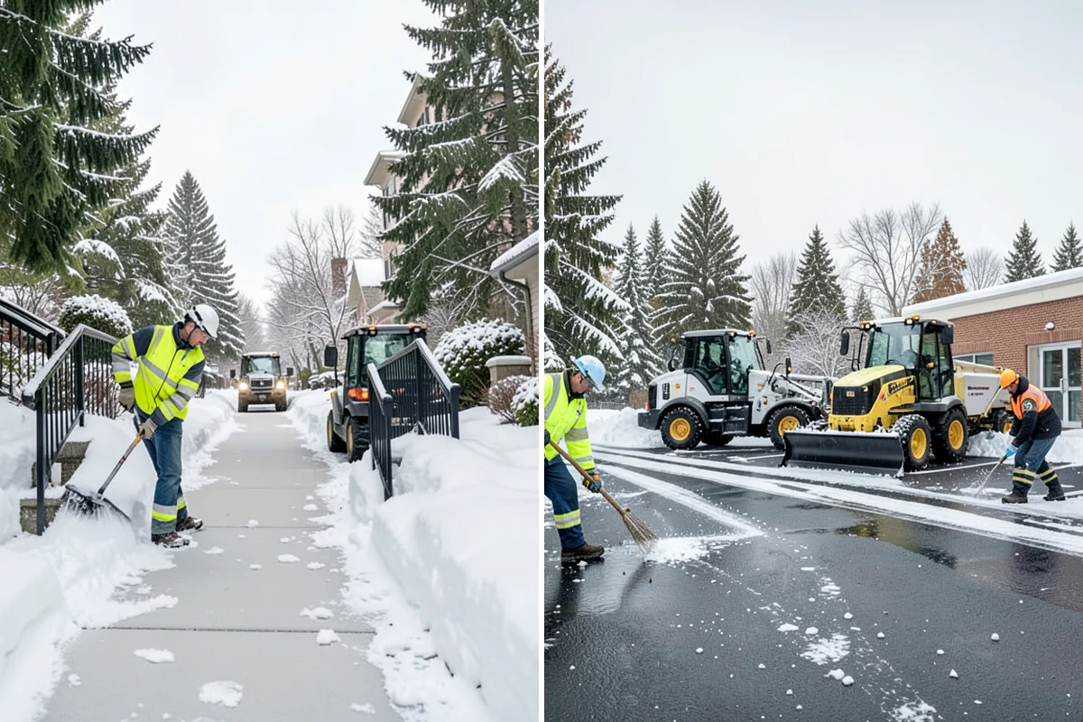 Warehouse Sidewalk Clearing in Puyallup, Pierce County, WA - Clear personnel entrances and dock-office approaches first