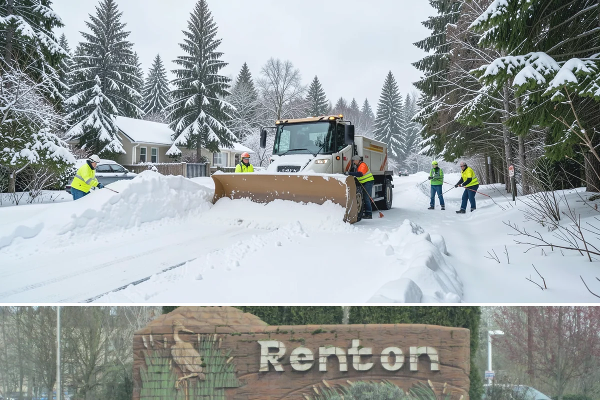 Warehouse Sidewalk Clearing in Renton, King County, WA - Warehouse sidewalk needs peak from late November through February, when boot-packed snow on shaded dock walks refreezes overnight.