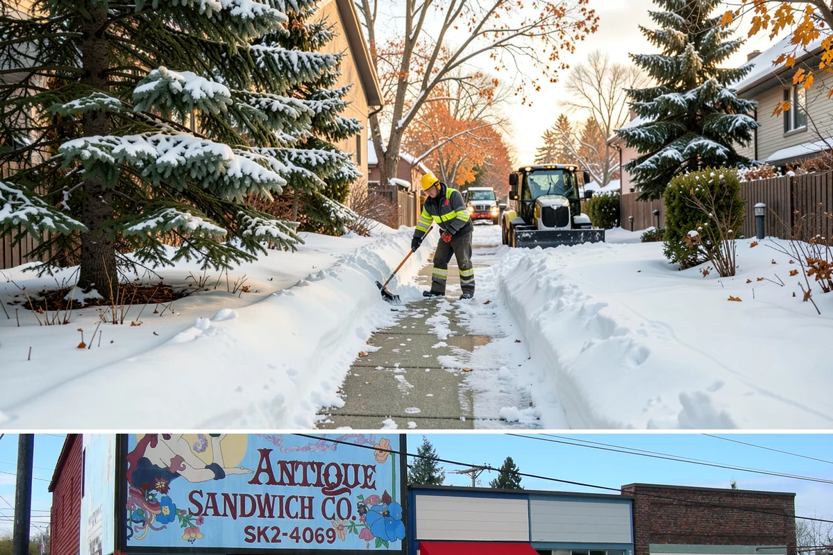 Warehouse Sidewalk Clearing in Ruston, Pierce County, WA - Warehouse sidewalk needs peak from late November through February, when boot-packed snow on shaded dock walks refreezes overnight.