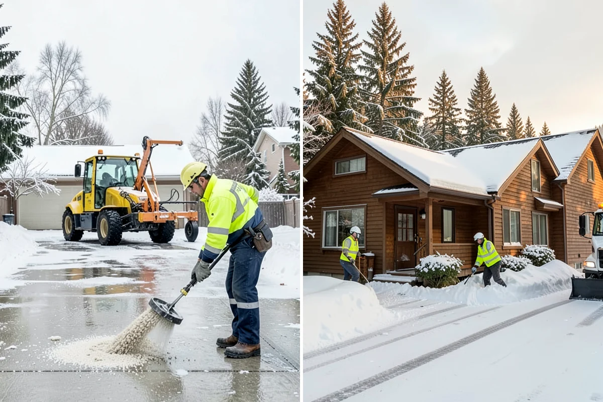 Warehouse Sidewalk Clearing in SeaTac, King County, WA - Clear personnel entrances and dock-office approaches first