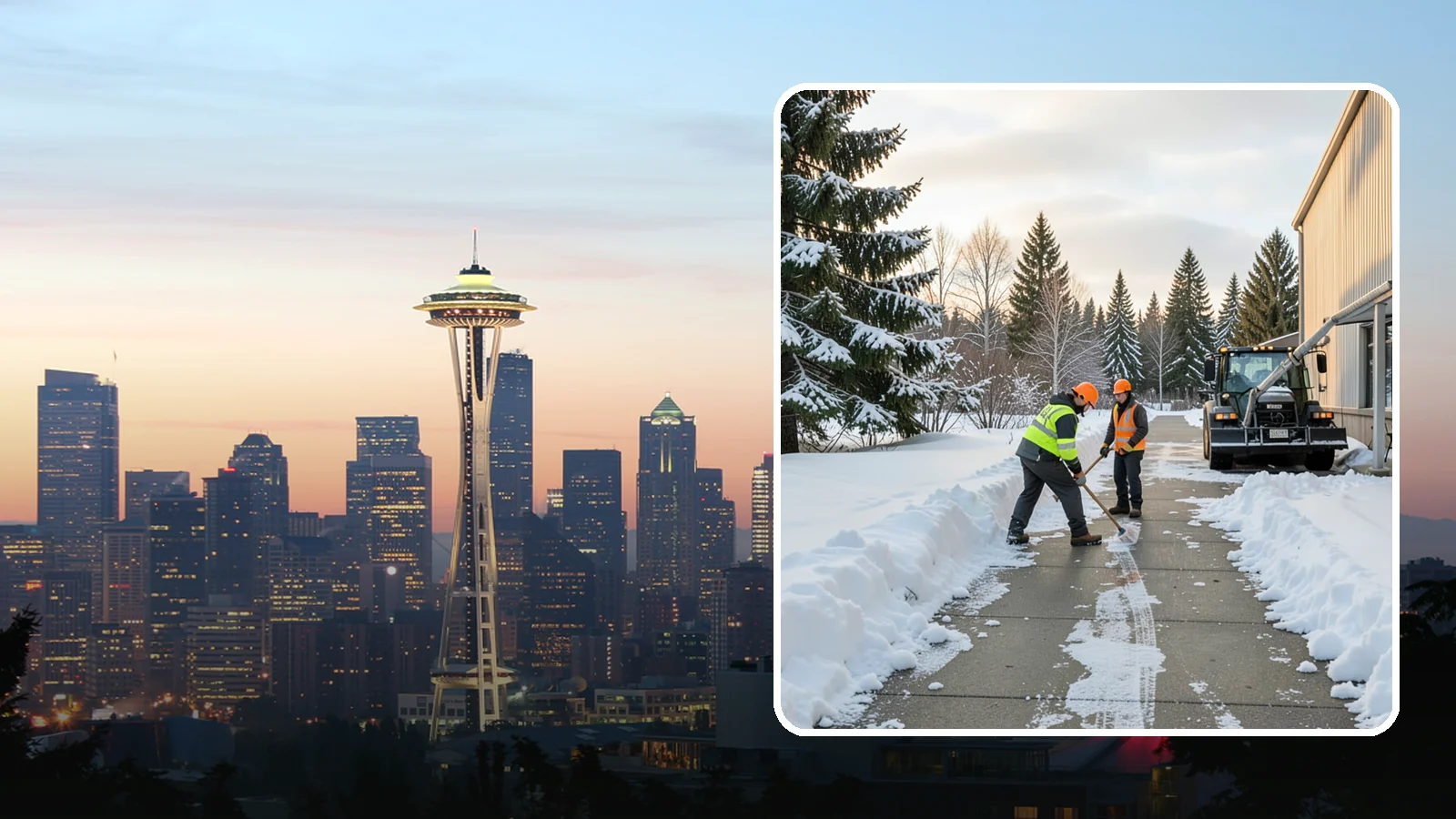 Warehouse Sidewalk Clearing in Seattle, King County, WA - Employee-walkway clearing for Western Washington warehouses, keeping pedestrian routes to entrances and dock offices separate...