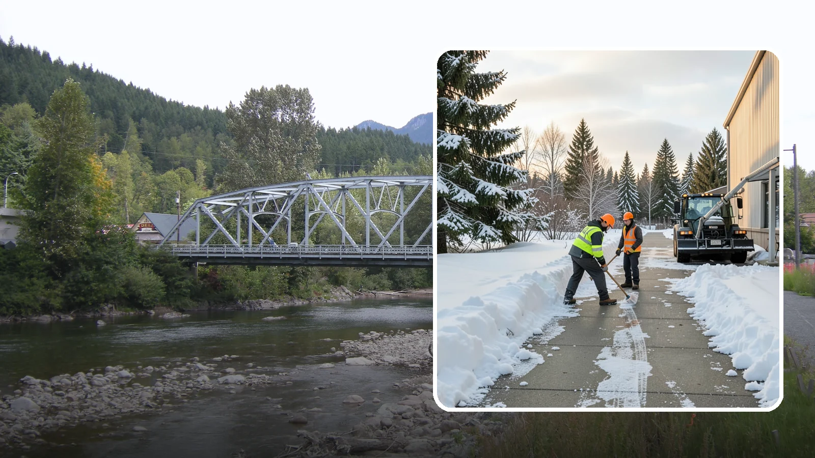 Warehouse Sidewalk Clearing in Skykomish, King County, WA - Employee-walkway clearing for Western Washington warehouses, keeping pedestrian routes to entrances and dock offices separate...