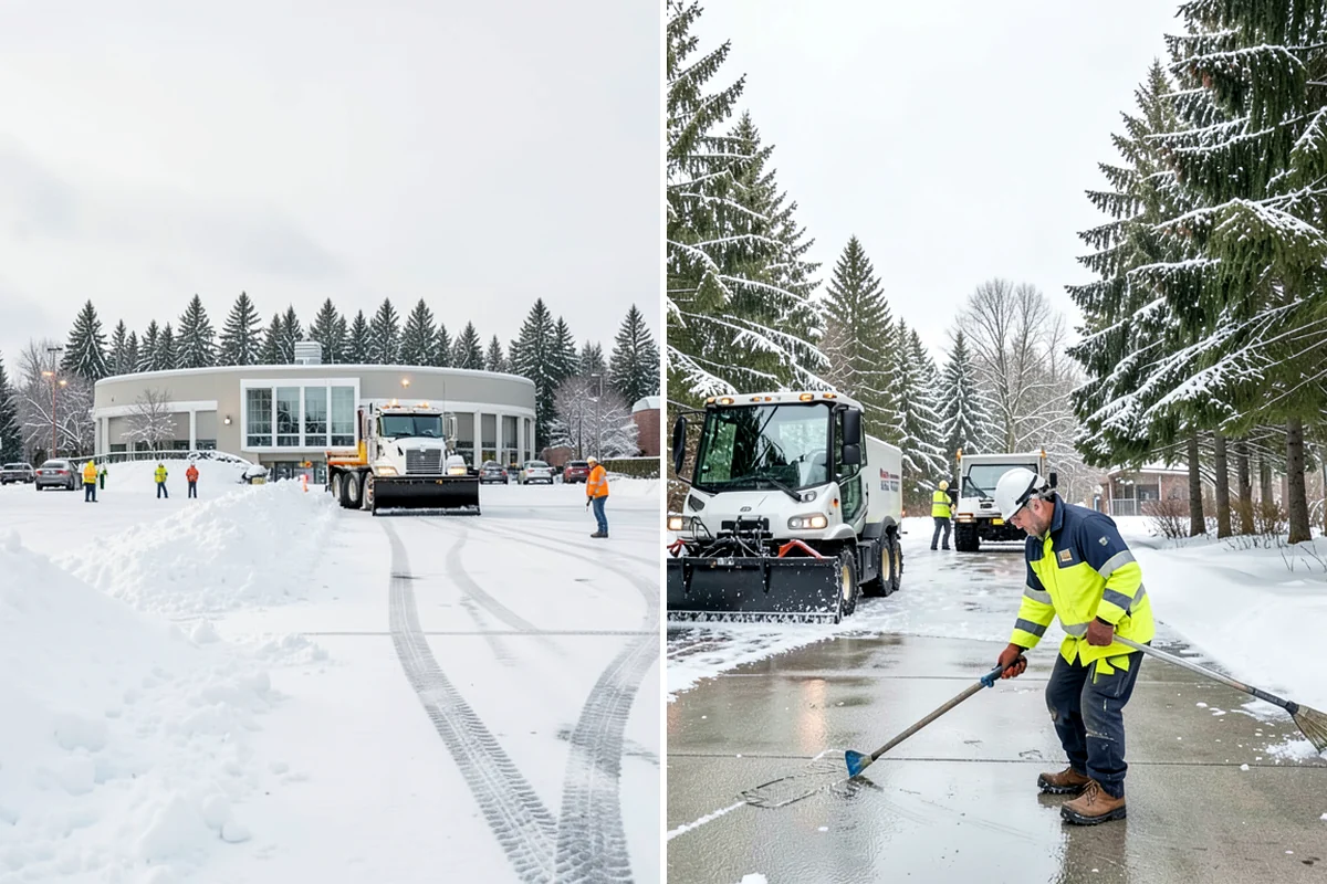 Warehouse Sidewalk Clearing in Snoqualmie, King County, WA - Clear personnel entrances and dock-office approaches first