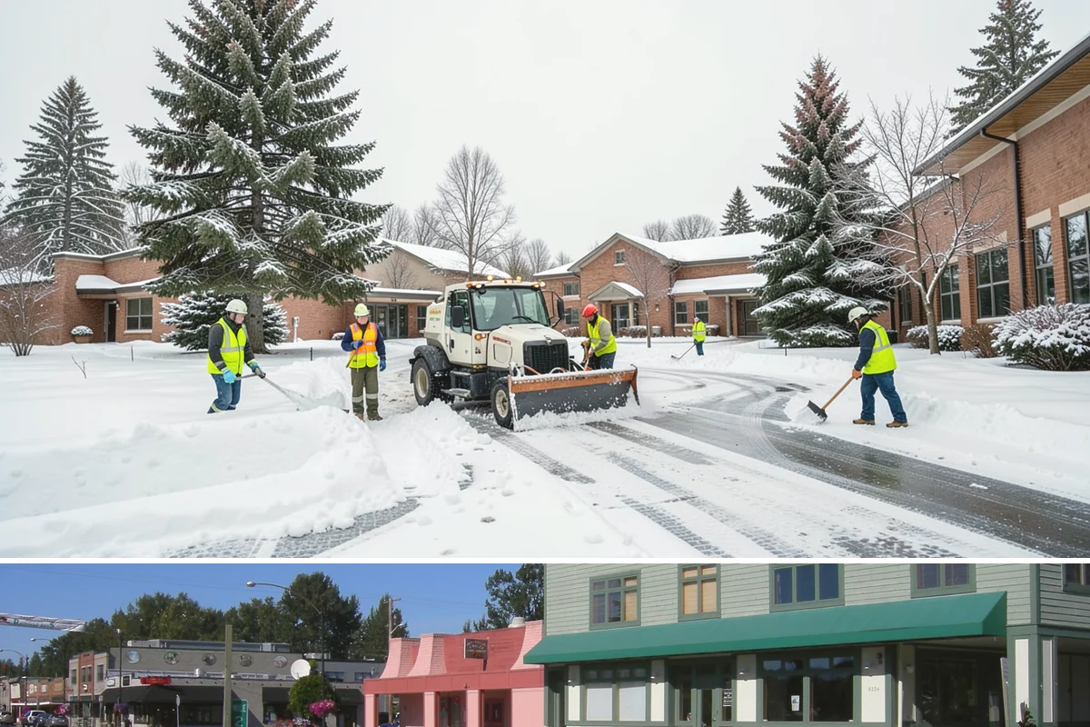 Warehouse Sidewalk Clearing in Snoqualmie, King County, WA - Warehouse sidewalk needs peak from late November through February, when boot-packed snow on shaded dock walks refreezes overnight.