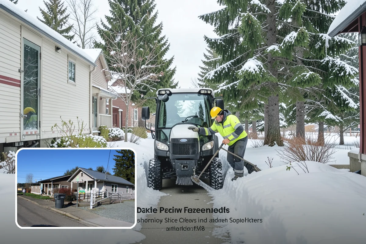 Warehouse Sidewalk Clearing in South Prairie, Pierce County, WA - Keeps striped pedestrian lanes clear so workers avoid vehicle paths