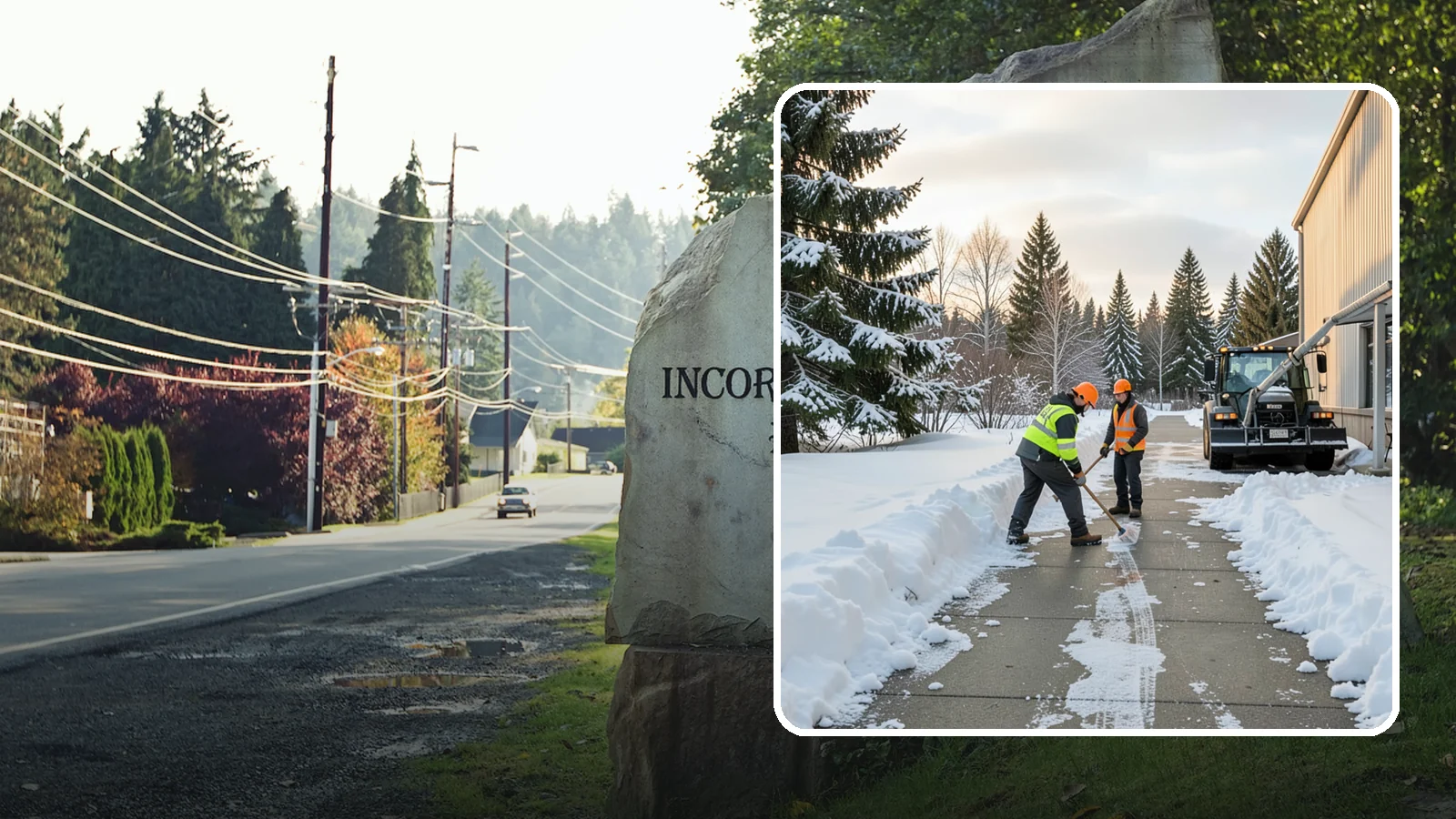 Warehouse Sidewalk Clearing in Wilkeson, Pierce County, WA - Employee-walkway clearing for Western Washington warehouses, keeping pedestrian routes to entrances and dock offices separate...