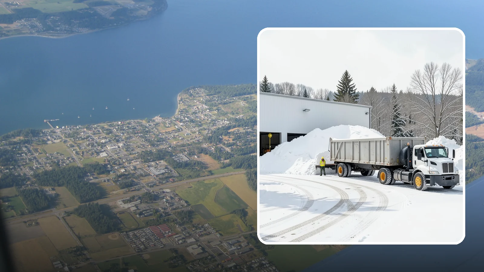 Warehouse Snow Hauling in Coupeville, Island County, WA - We haul snow from warehouse yards, dock approaches, and truck lanes so freight keeps moving through winter.