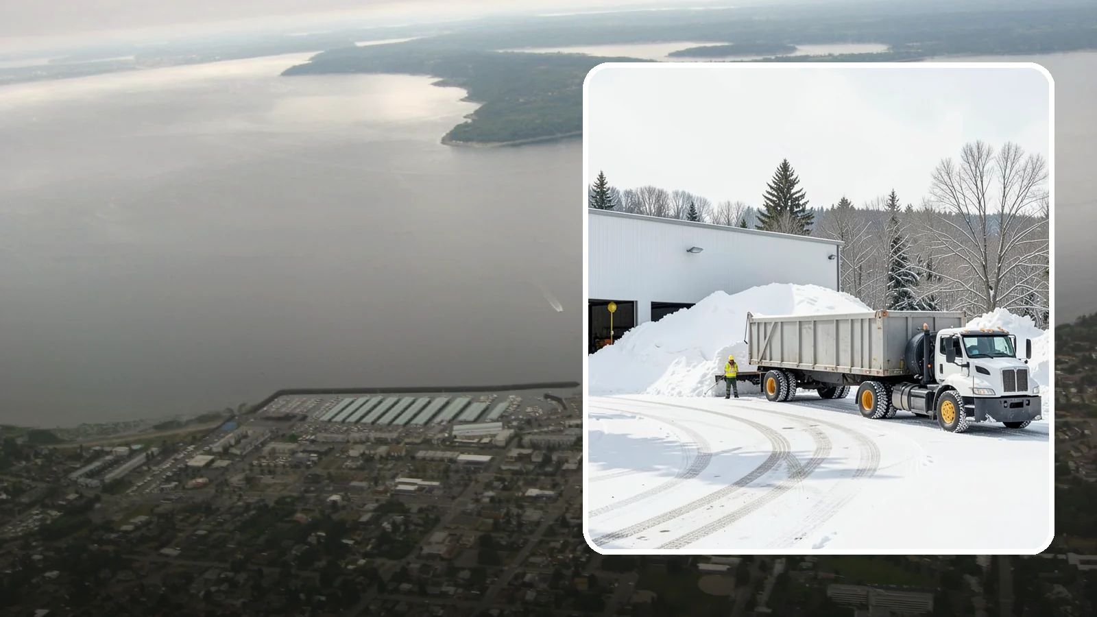 Warehouse Snow Hauling in Des Moines, King County, WA - We haul snow from warehouse yards, dock approaches, and truck lanes so freight keeps moving through winter.
