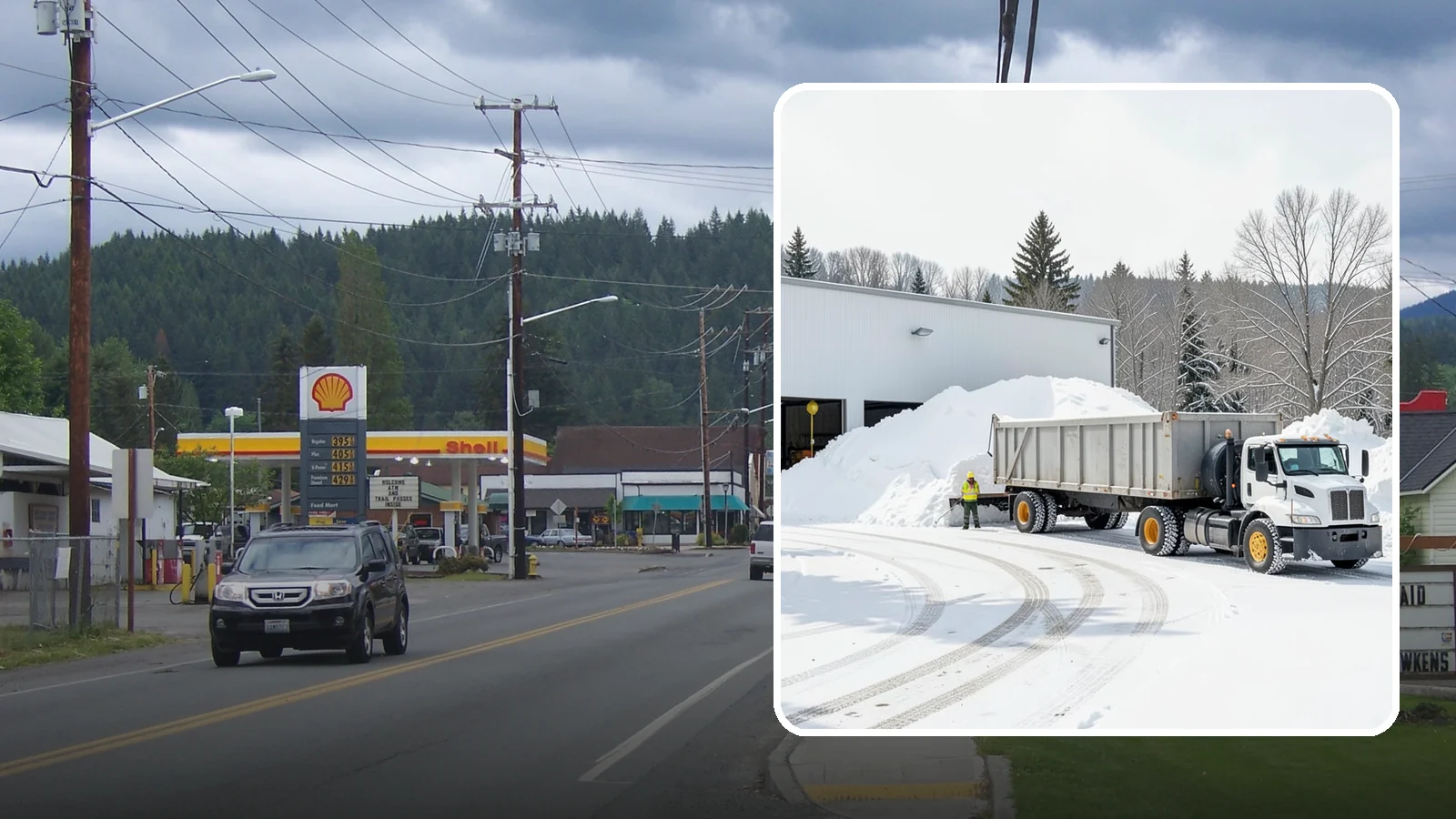 Warehouse Snow Hauling in Granite Falls, Snohomish County, WA - We haul snow from warehouse yards, dock approaches, and truck lanes so freight keeps moving through winter.