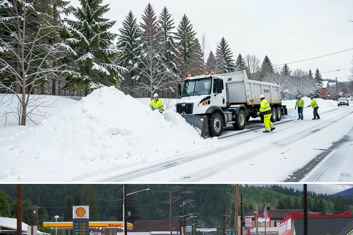 Warehouse Snow Hauling in Granite Falls, Snohomish County, WA - Warehouse hauling is scheduled around shipping windows whenever yard accumulation begins to restrict trailer staging and dock...