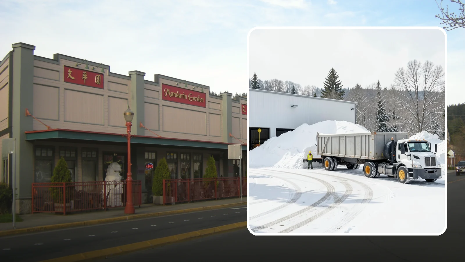 Warehouse Snow Hauling in Issaquah, King County, WA - We haul snow from warehouse yards, dock approaches, and truck lanes so freight keeps moving through winter.