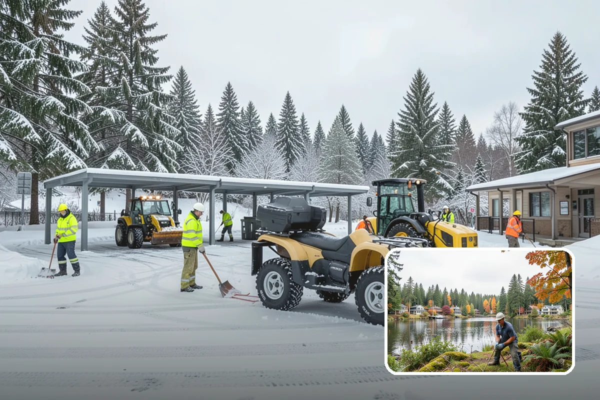 Warehouse Snow Hauling in La Conner, Skagit County, WA - Keeps dock doors and truck lanes fully usable