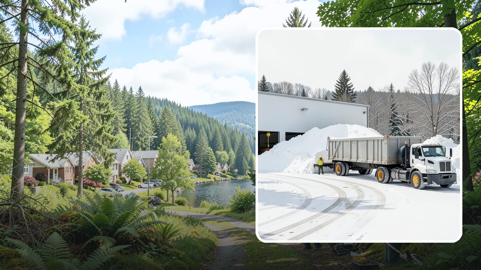 Warehouse Snow Hauling in Lake Forest Park, King County, WA - We haul snow from warehouse yards, dock approaches, and truck lanes so freight keeps moving through winter.