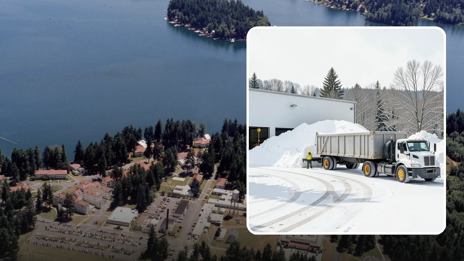 Warehouse Snow Hauling in Lakewood, Pierce County, WA - We haul snow from warehouse yards, dock approaches, and truck lanes so freight keeps moving through winter.