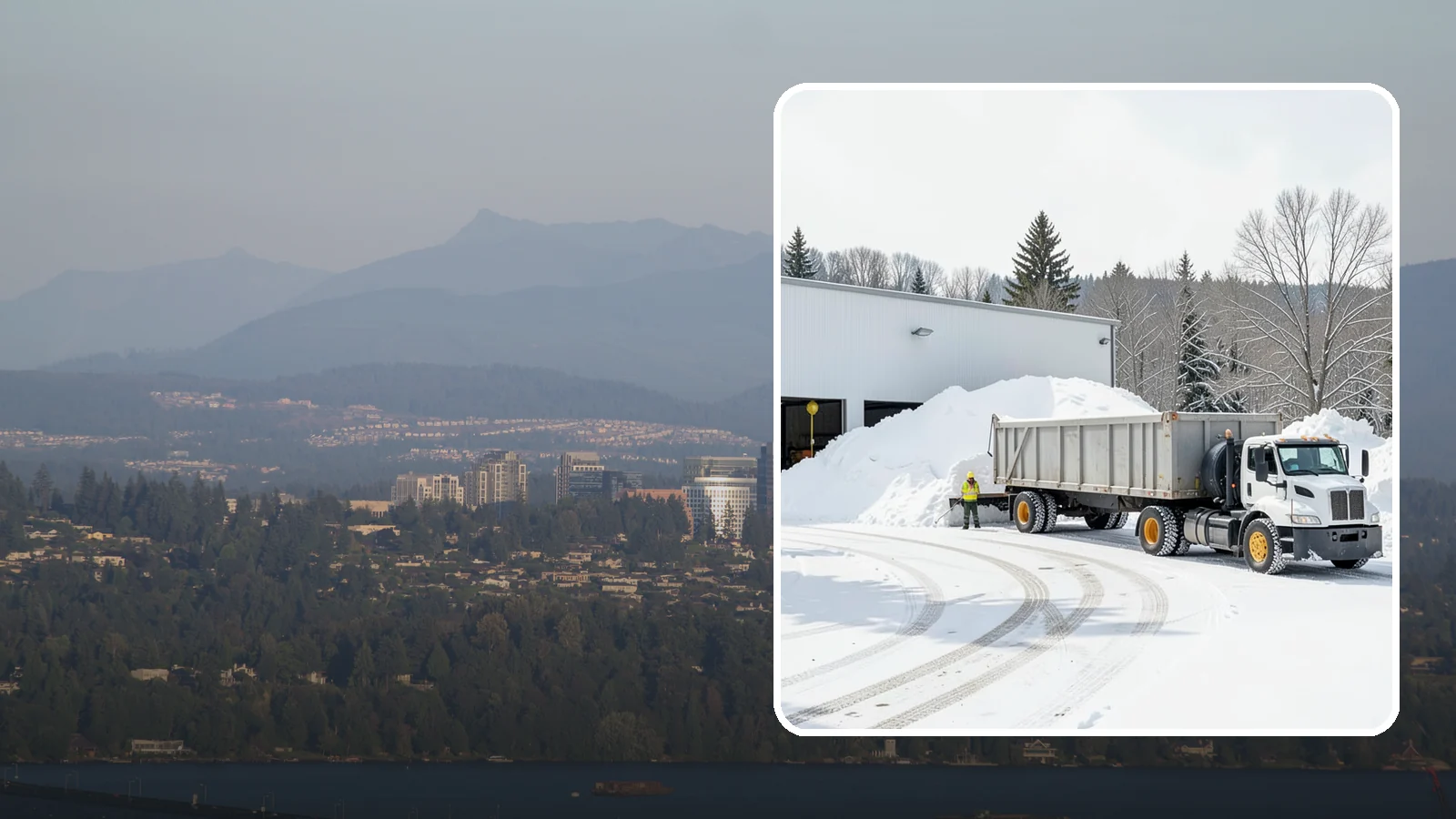 Warehouse Snow Hauling in Medina, King County, WA - We haul snow from warehouse yards, dock approaches, and truck lanes so freight keeps moving through winter.