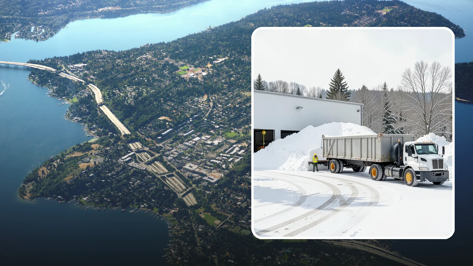 Warehouse Snow Hauling in Mercer Island, King County, WA - We haul snow from warehouse yards, dock approaches, and truck lanes so freight keeps moving through winter.