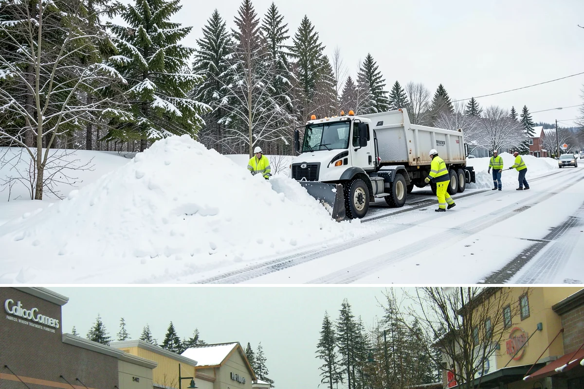 Warehouse Snow Hauling in Mill Creek, Snohomish County, WA - Warehouse hauling is scheduled around shipping windows whenever yard accumulation begins to restrict trailer staging and dock...