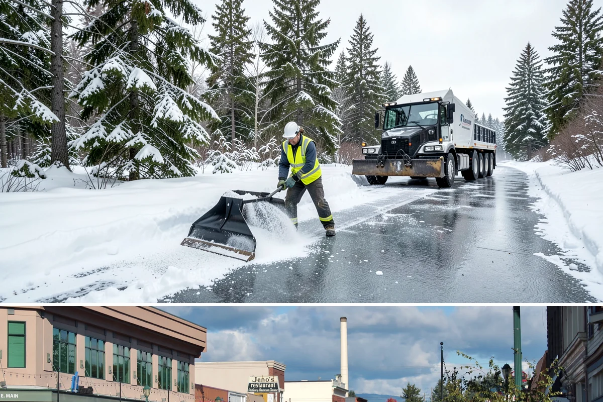 Warehouse Snow Hauling in Monroe, Snohomish County, WA - Warehouse hauling is scheduled around shipping windows whenever yard accumulation begins to restrict trailer staging and dock...