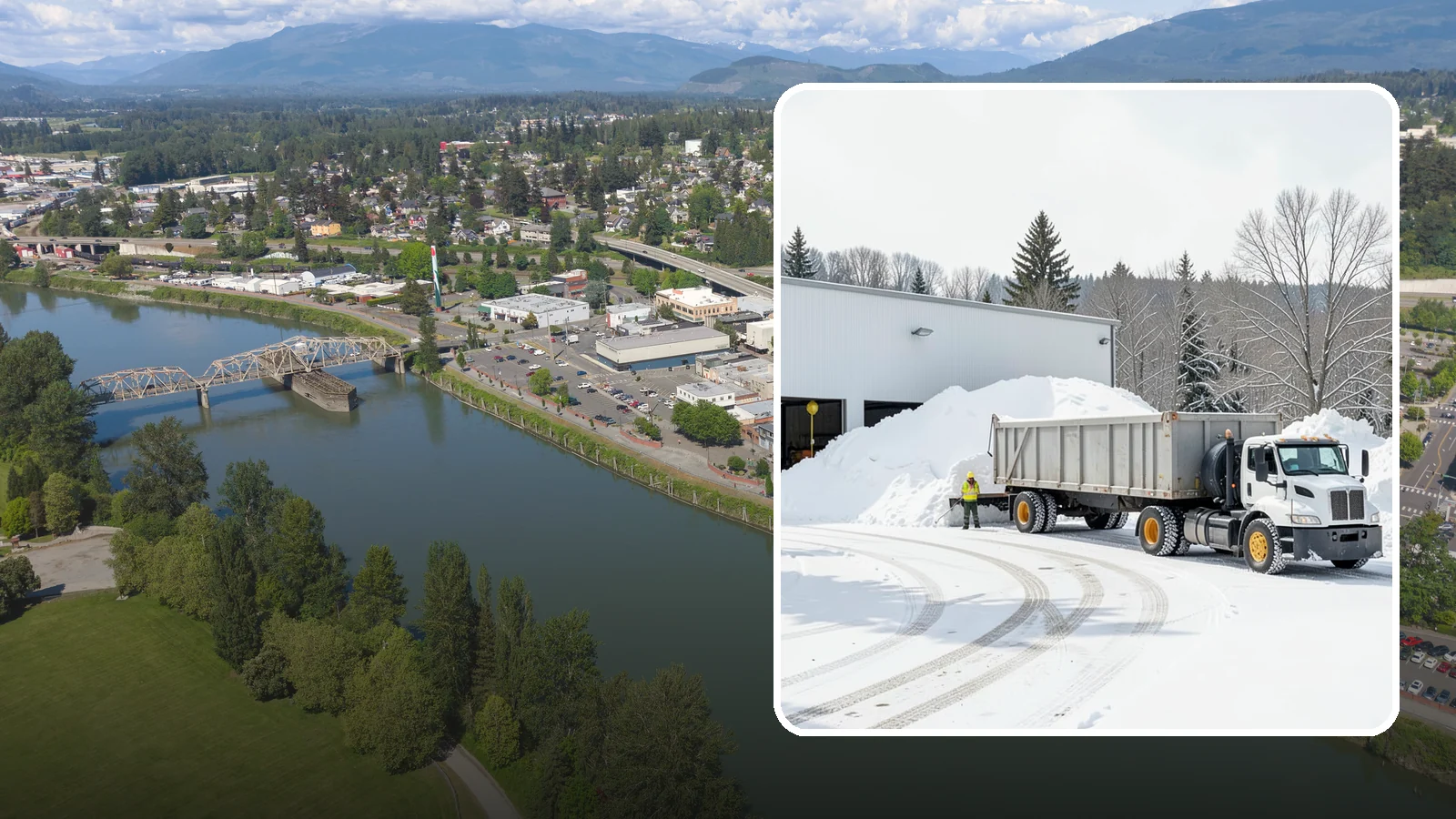 Warehouse Snow Hauling in Mount Vernon, Skagit County, WA - We haul snow from warehouse yards, dock approaches, and truck lanes so freight keeps moving through winter.
