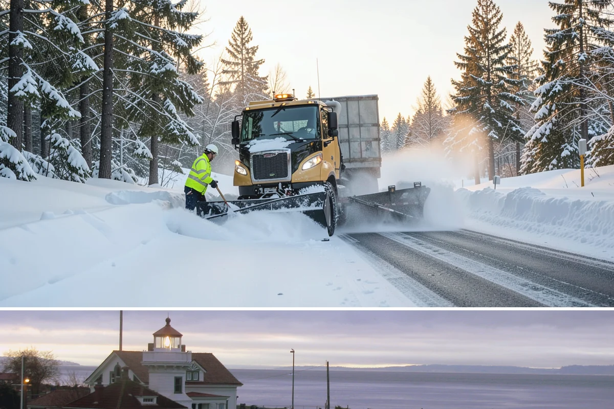Warehouse Snow Hauling in Mukilteo, Snohomish County, WA - Warehouse hauling is scheduled around shipping windows whenever yard accumulation begins to restrict trailer staging and dock...