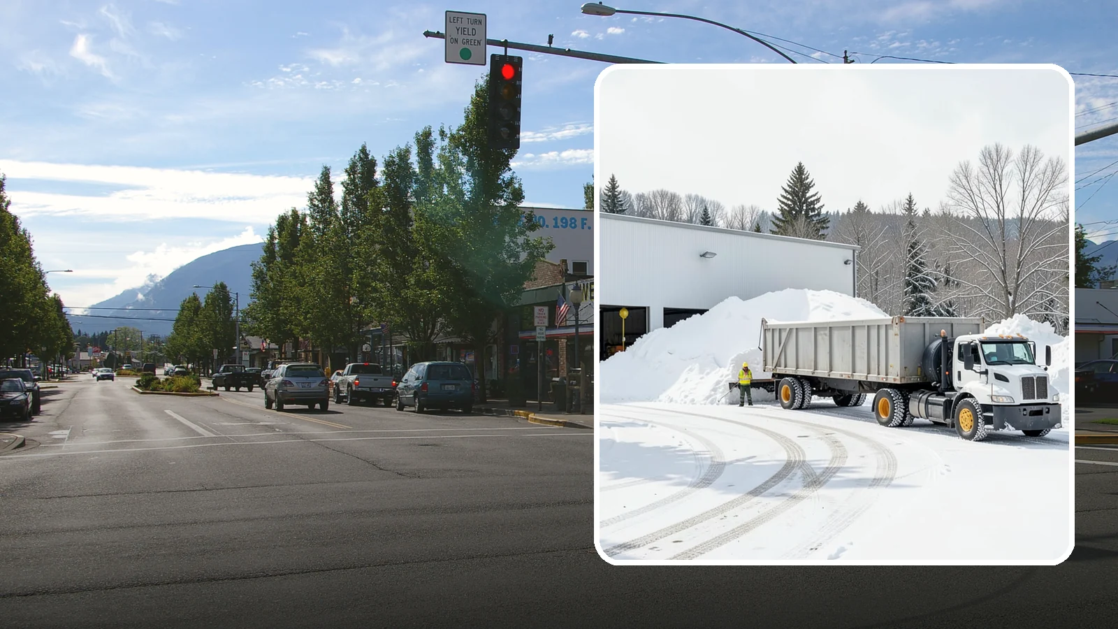 Warehouse Snow Hauling in North Bend, King County, WA - We haul snow from warehouse yards, dock approaches, and truck lanes so freight keeps moving through winter.