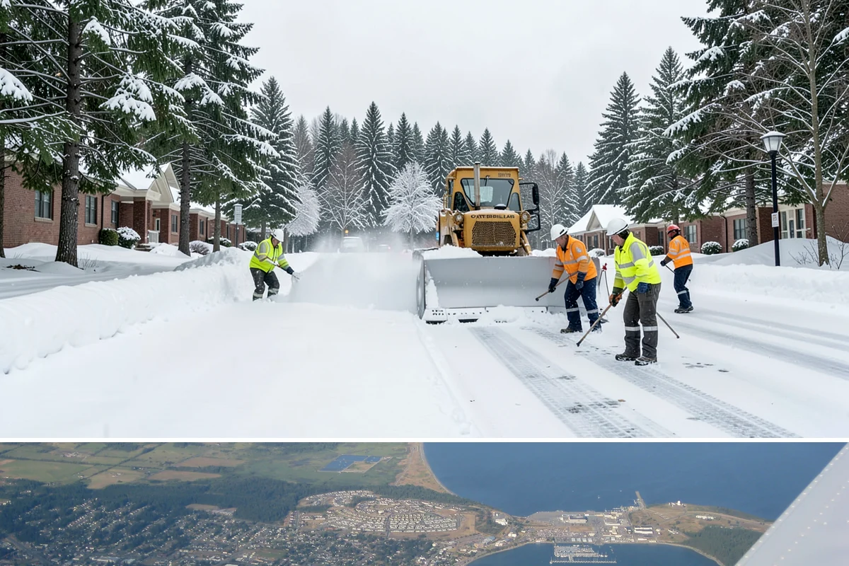 Warehouse Snow Hauling in Oak Harbor, Island County, WA - Warehouse hauling is scheduled around shipping windows whenever yard accumulation begins to restrict trailer staging and dock...