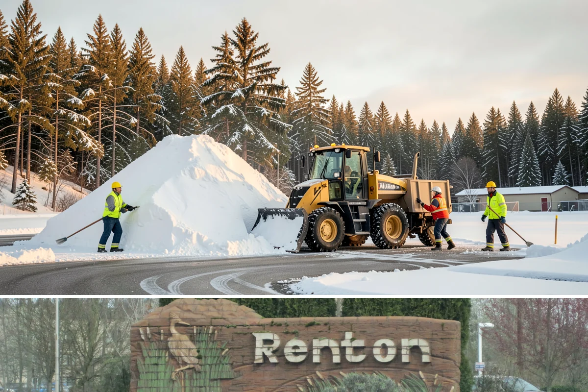 Warehouse Snow Hauling in Renton, King County, WA - Warehouse hauling is scheduled around shipping windows whenever yard accumulation begins to restrict trailer staging and dock...