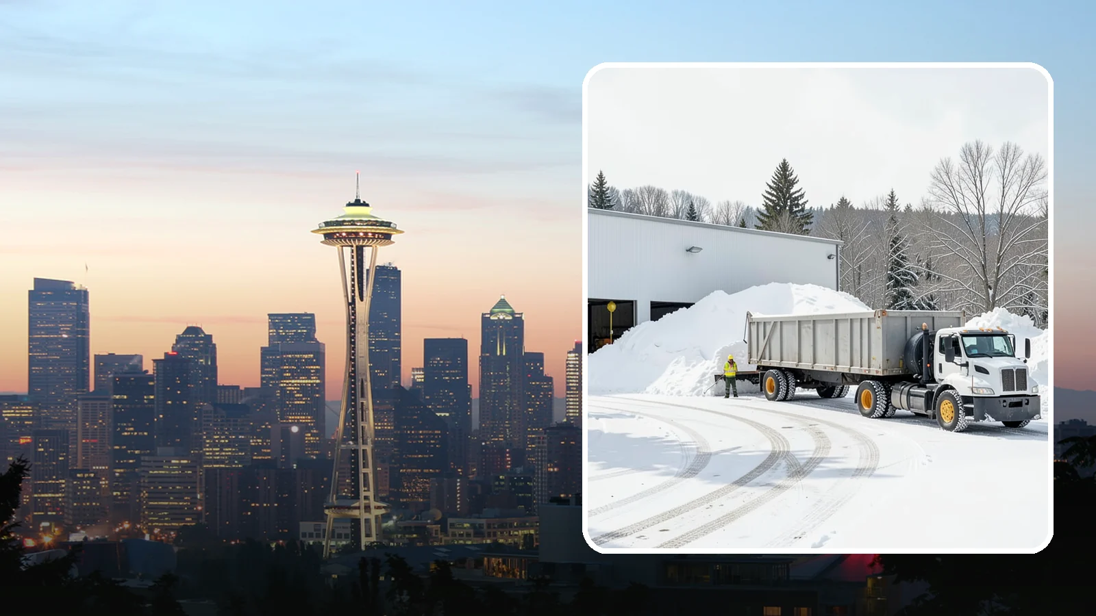 Warehouse Snow Hauling in Seattle, King County, WA - We haul snow from warehouse yards, dock approaches, and truck lanes so freight keeps moving through winter.