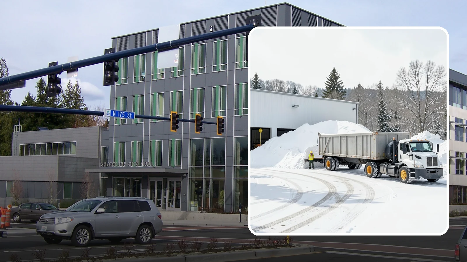 Warehouse Snow Hauling in Shoreline, King County, WA - We haul snow from warehouse yards, dock approaches, and truck lanes so freight keeps moving through winter.