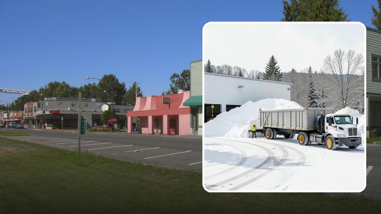 Warehouse Snow Hauling in Snoqualmie, King County, WA - We haul snow from warehouse yards, dock approaches, and truck lanes so freight keeps moving through winter.