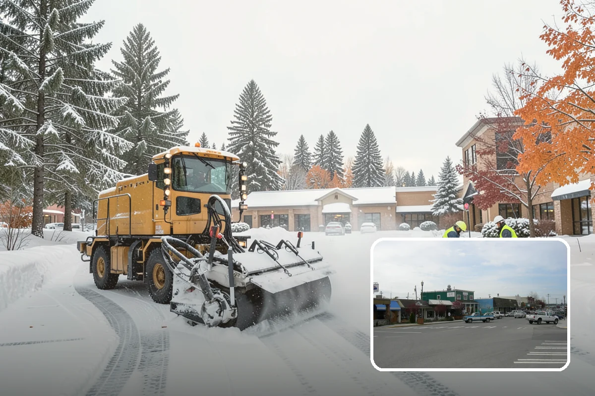 Warehouse Snow Hauling in Stanwood, Snohomish County, WA - Keeps dock doors and truck lanes fully usable