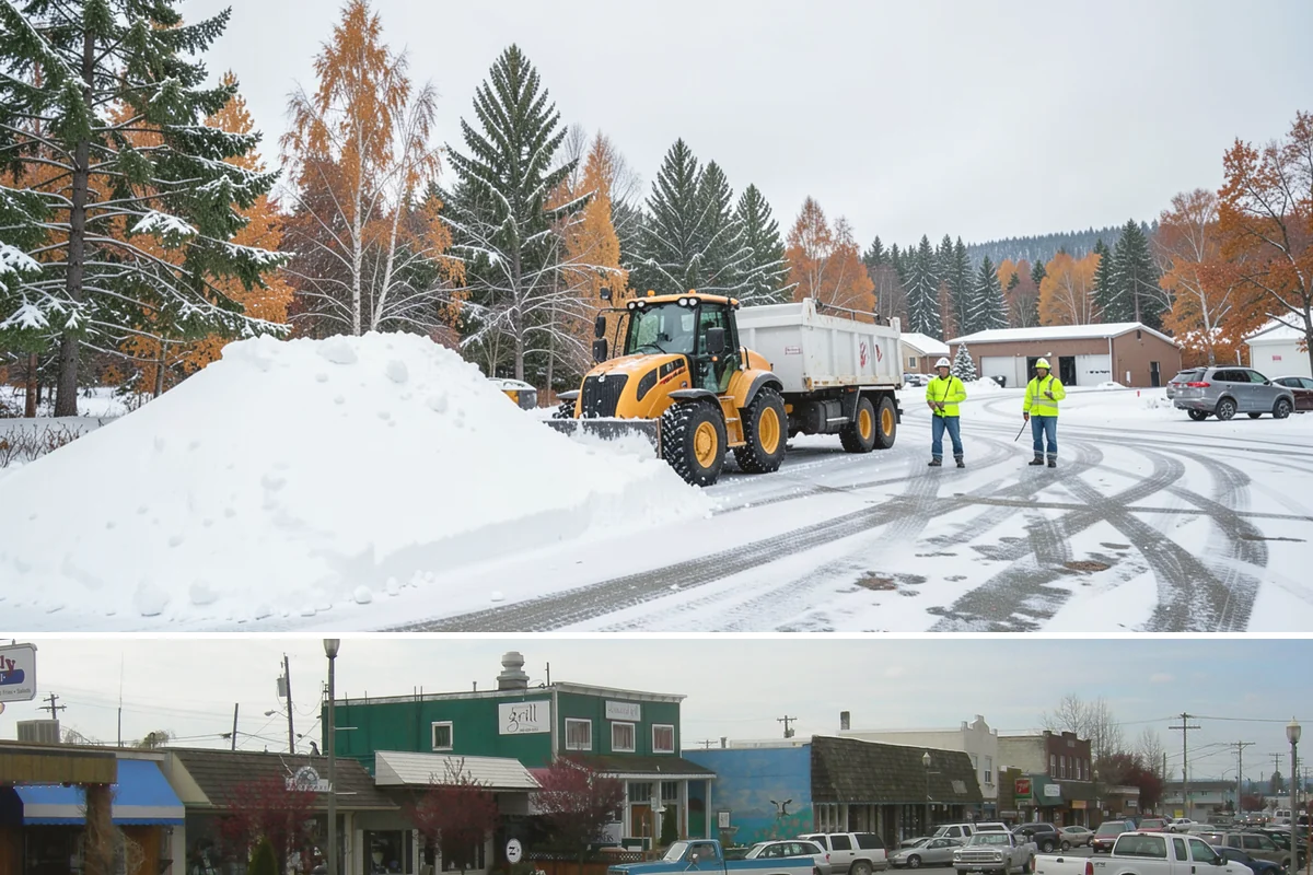 Warehouse Snow Hauling in Stanwood, Snohomish County, WA - Warehouse hauling is scheduled around shipping windows whenever yard accumulation begins to restrict trailer staging and dock...