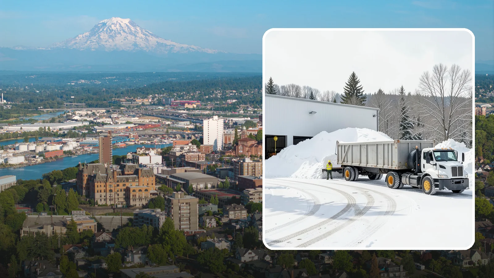 Warehouse Snow Hauling in Tacoma, Pierce County, WA - We haul snow from warehouse yards, dock approaches, and truck lanes so freight keeps moving through winter.