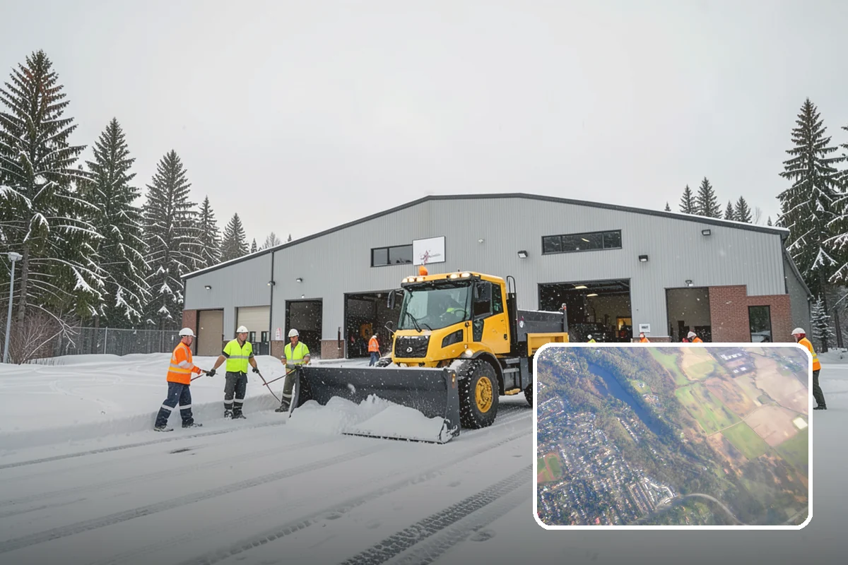 Warehouse Snow Plowing in Algona, King County, WA - Trailer yards and dock aprons cleared for continuous freight flow