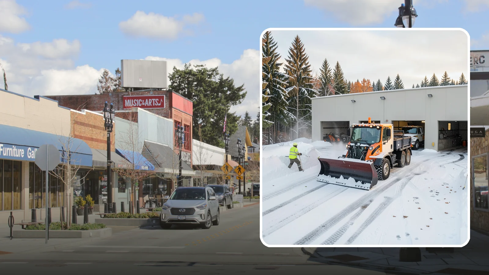 Warehouse Snow Plowing in Bothell, King County, WA - We plow warehouse lots, loading docks, and trailer yards so trucks dock and depart without weather delays.