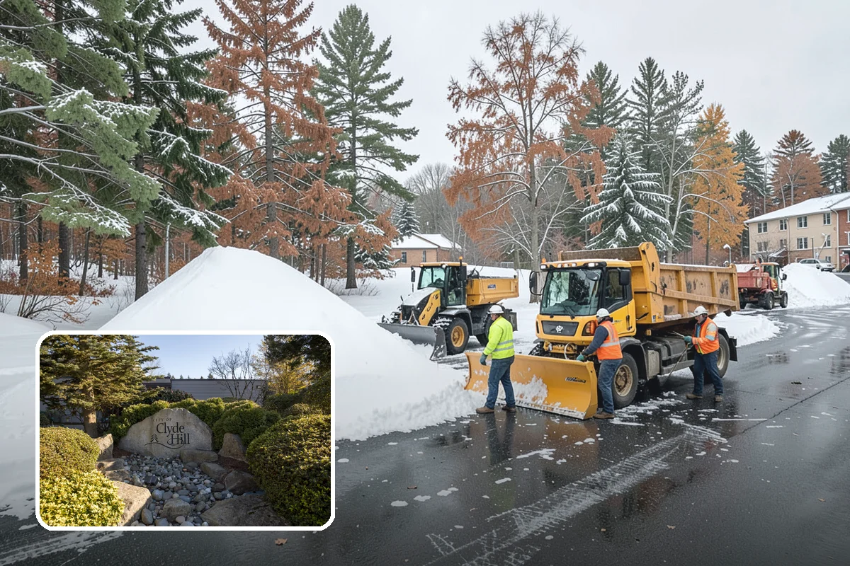 Warehouse Snow Plowing in Clyde Hill, King County, WA - Trailer yards and dock aprons cleared for continuous freight flow