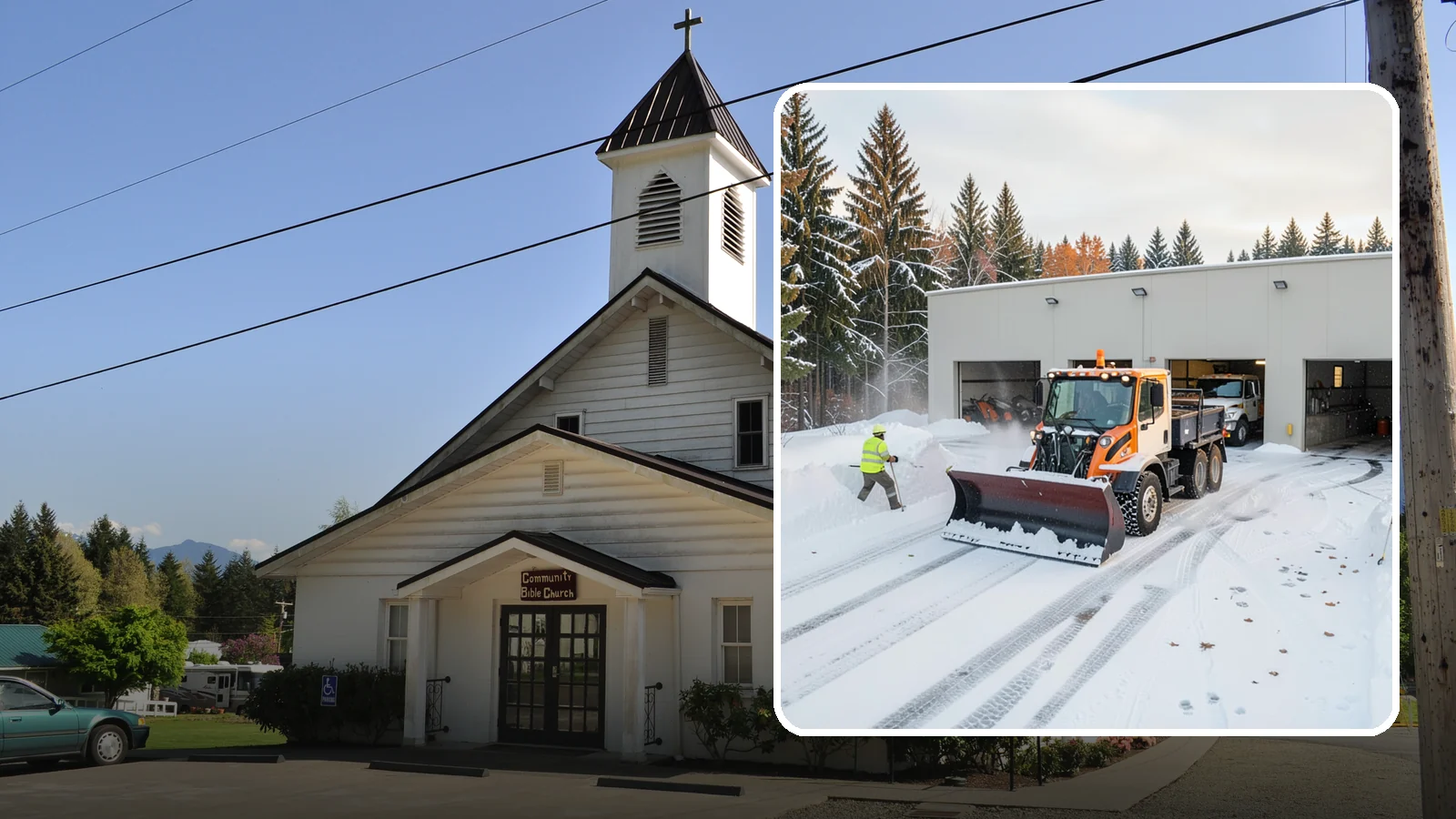Warehouse Snow Plowing in Concrete, Skagit County, WA - We plow warehouse lots, loading docks, and trailer yards so trucks dock and depart without weather delays.