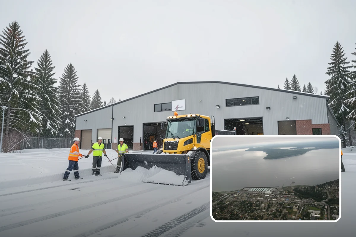 Warehouse Snow Plowing in Des Moines, King County, WA - Trailer yards and dock aprons cleared for continuous freight flow
