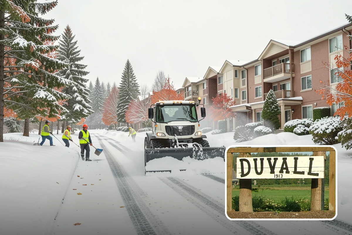 Warehouse Snow Plowing in Duvall, King County, WA - Trailer yards and dock aprons cleared for continuous freight flow