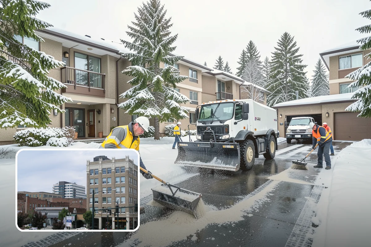 Warehouse Snow Plowing in Everett, Snohomish County, WA - Trailer yards and dock aprons cleared for continuous freight flow