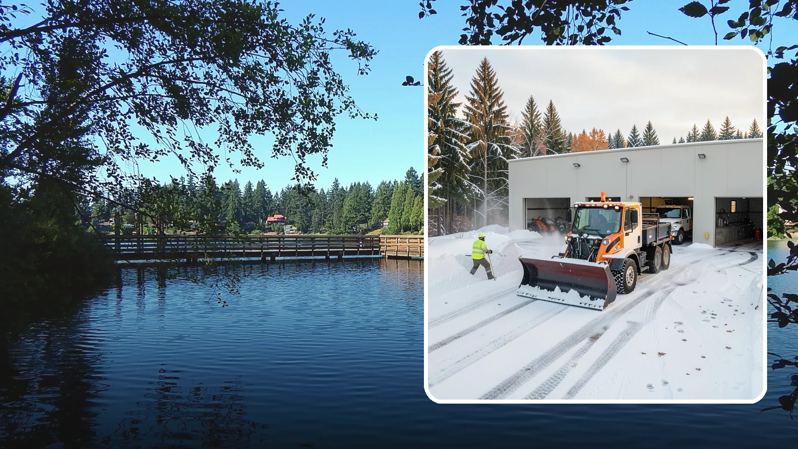 Warehouse Snow Plowing in Federal Way, King County, WA - We plow warehouse lots, loading docks, and trailer yards so trucks dock and depart without weather delays.