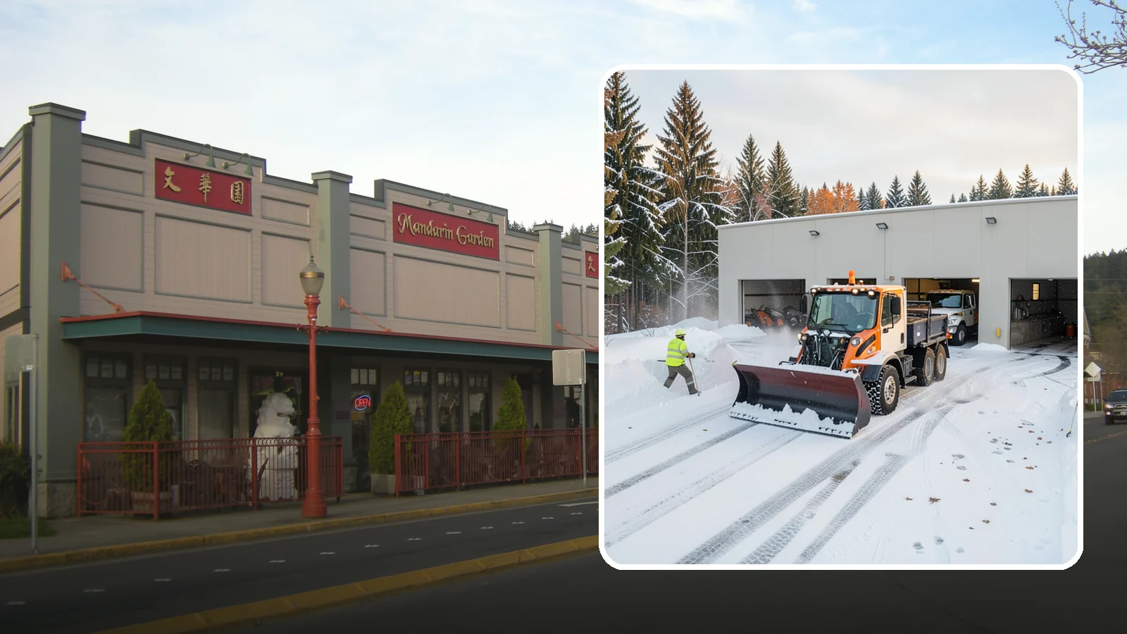 Warehouse Snow Plowing in Issaquah, King County, WA - We plow warehouse lots, loading docks, and trailer yards so trucks dock and depart without weather delays.
