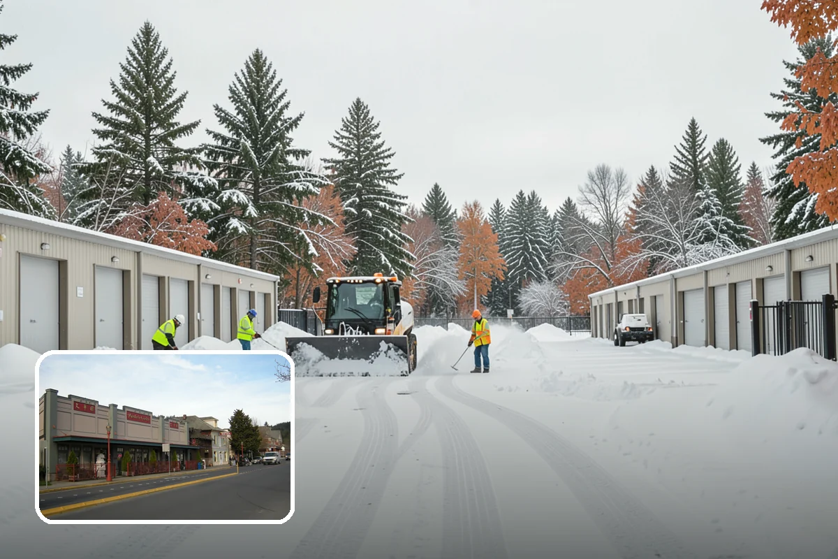 Warehouse Snow Plowing in Issaquah, King County, WA - Trailer yards and dock aprons cleared for continuous freight flow