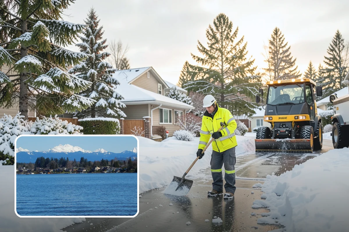 Warehouse Snow Plowing in Lake Stevens, Snohomish County, WA - Trailer yards and dock aprons cleared for continuous freight flow