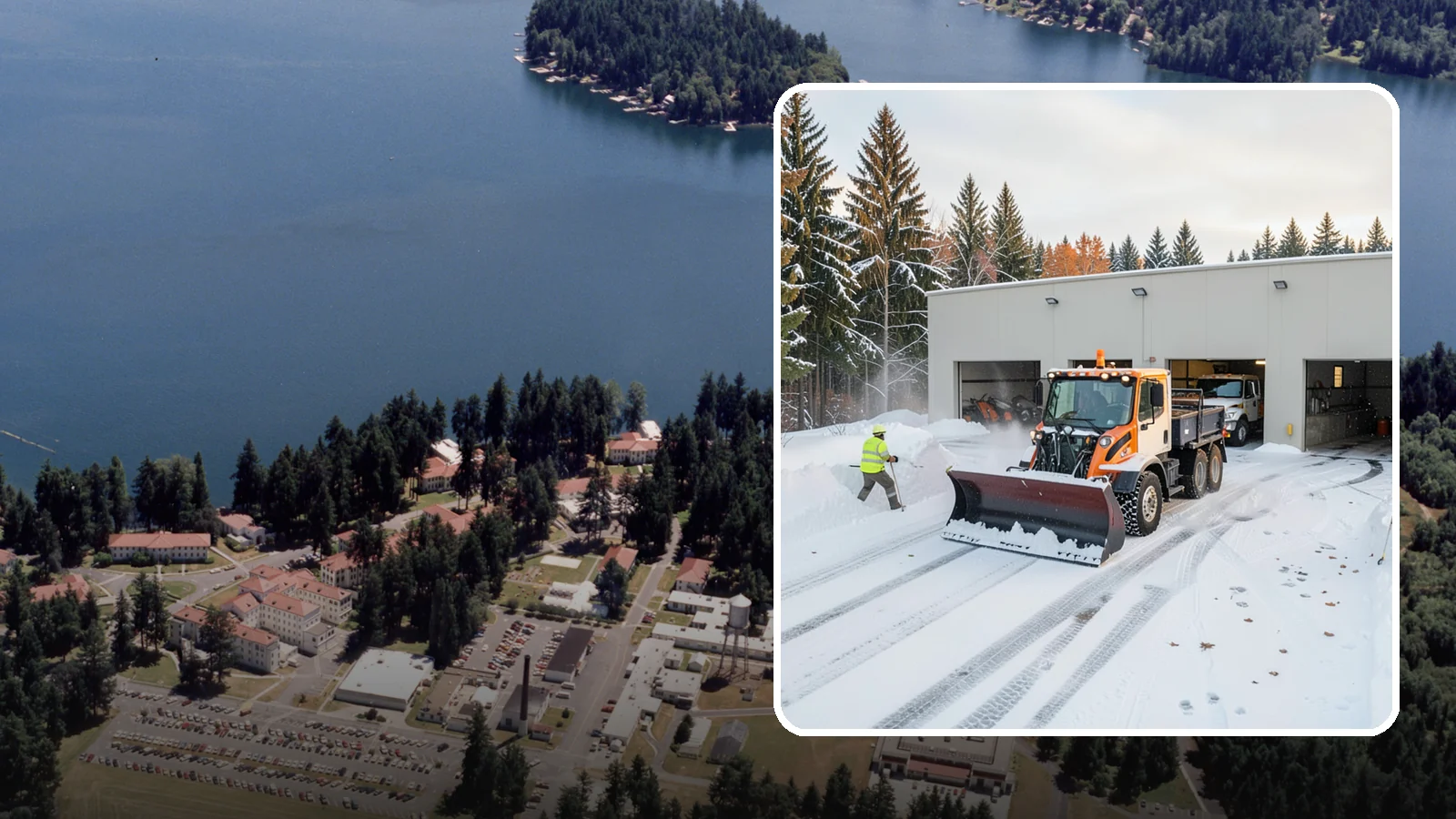 Warehouse Snow Plowing in Lakewood, Pierce County, WA - We plow warehouse lots, loading docks, and trailer yards so trucks dock and depart without weather delays.