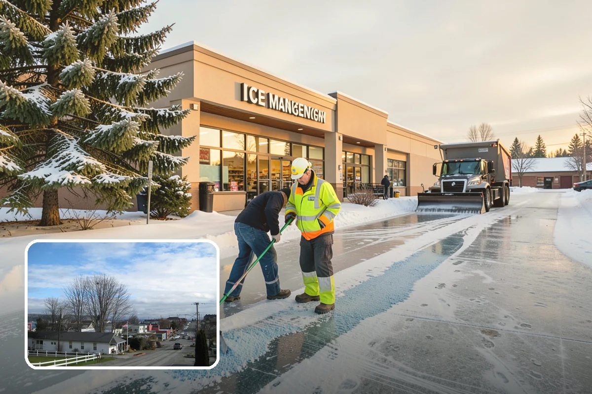 Warehouse Snow Plowing in Langley, Island County, WA - Trailer yards and dock aprons cleared for continuous freight flow