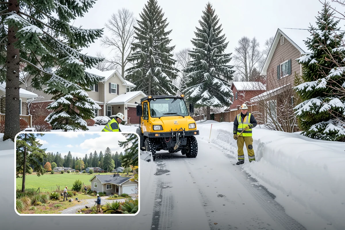 Warehouse Snow Plowing in Lyman, Skagit County, WA - Trailer yards and dock aprons cleared for continuous freight flow