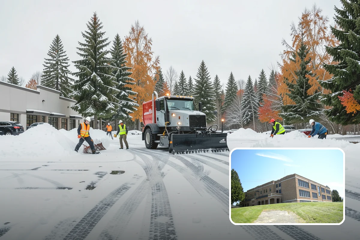 Warehouse Snow Plowing in Maple Valley, King County, WA - Trailer yards and dock aprons cleared for continuous freight flow