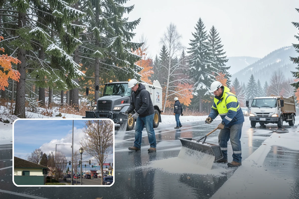 Warehouse Snow Plowing in Marysville, Snohomish County, WA - Trailer yards and dock aprons cleared for continuous freight flow