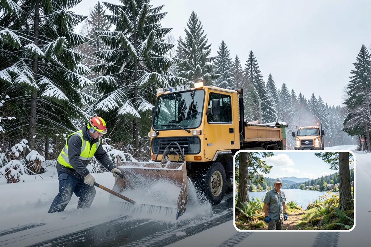 Warehouse Snow Plowing in Milton, King County, WA - Trailer yards and dock aprons cleared for continuous freight flow